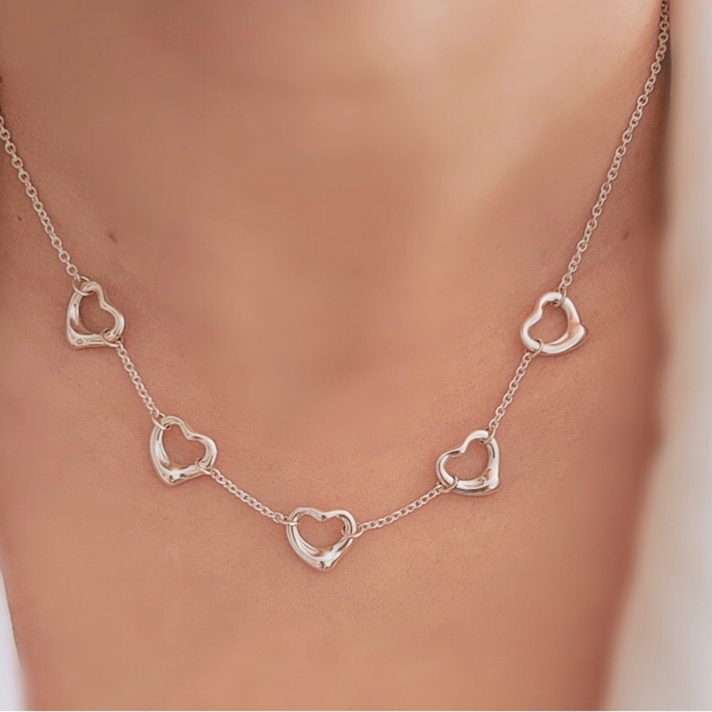 Tiffany’s Elsa Peretti  Five Open Heart Tiffany’s  Necklace - Picture 11 of 14
